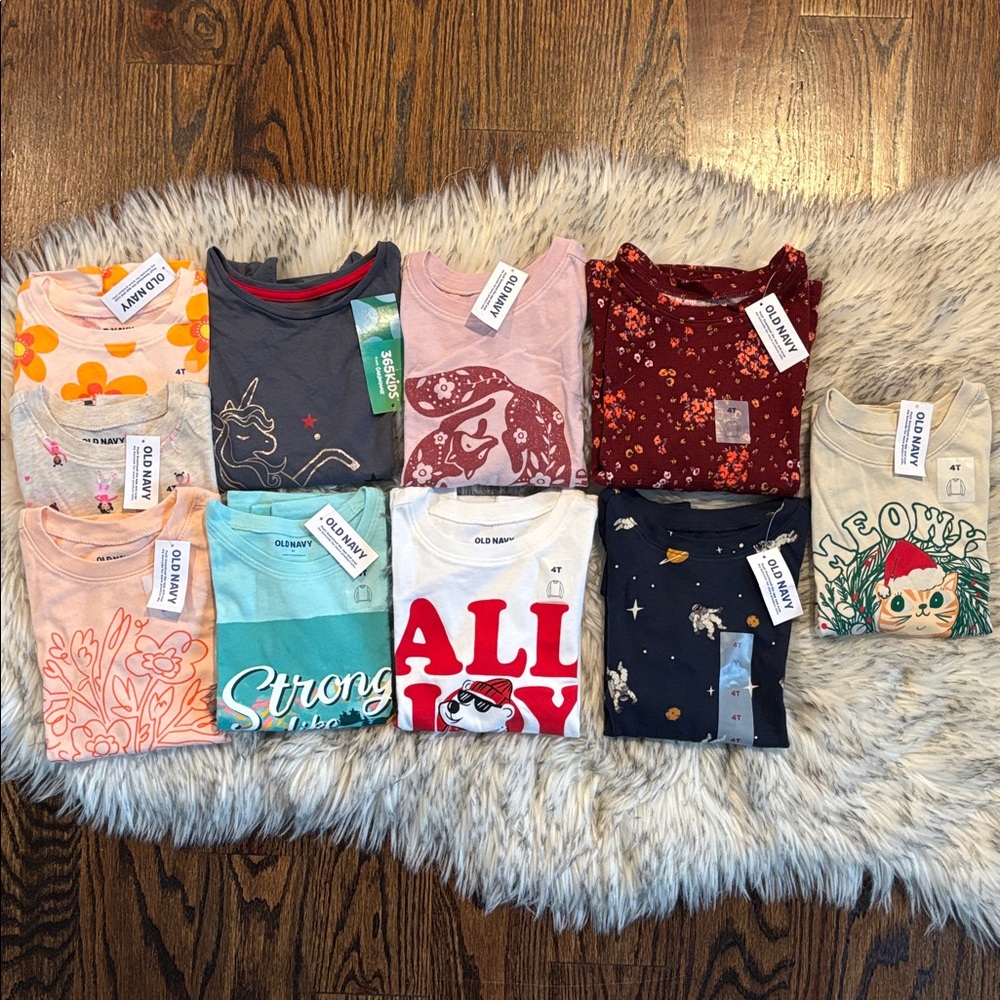 4T NWT 10 Toddler Girl Short & Long Shirt Bundle - Picture 3 of 6
